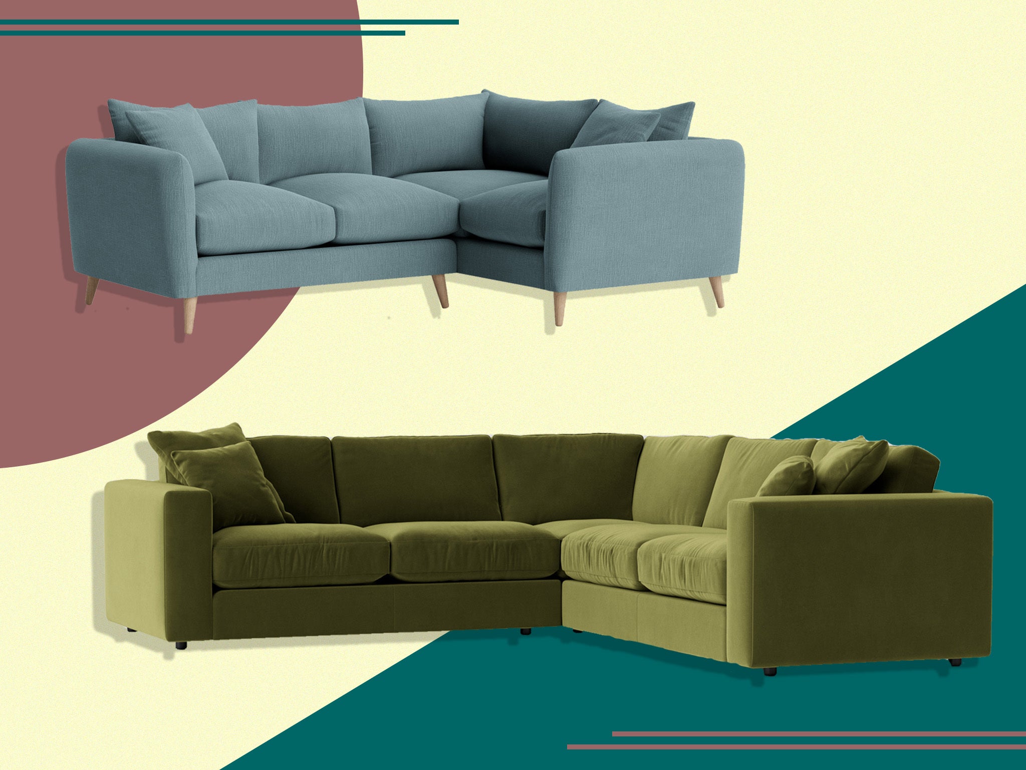 Trendy on sale corner sofas